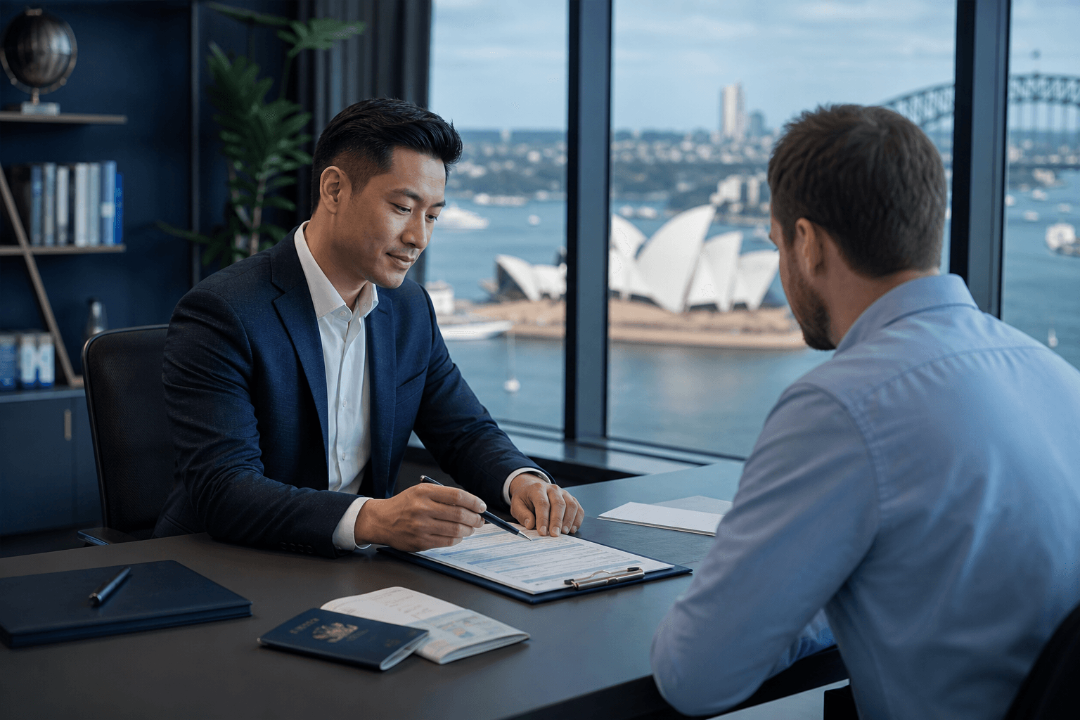 CareerMatrix Ward migration agent consulting with a client in Sydney