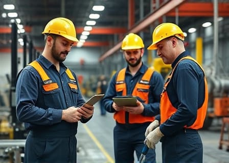 Industrial fitters working in an Australian manufacturing facility