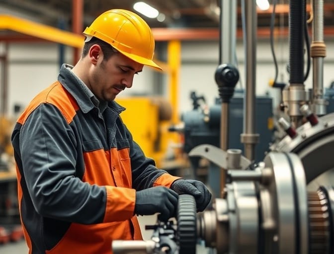 Skilled mechanical fitters working with precision equipment